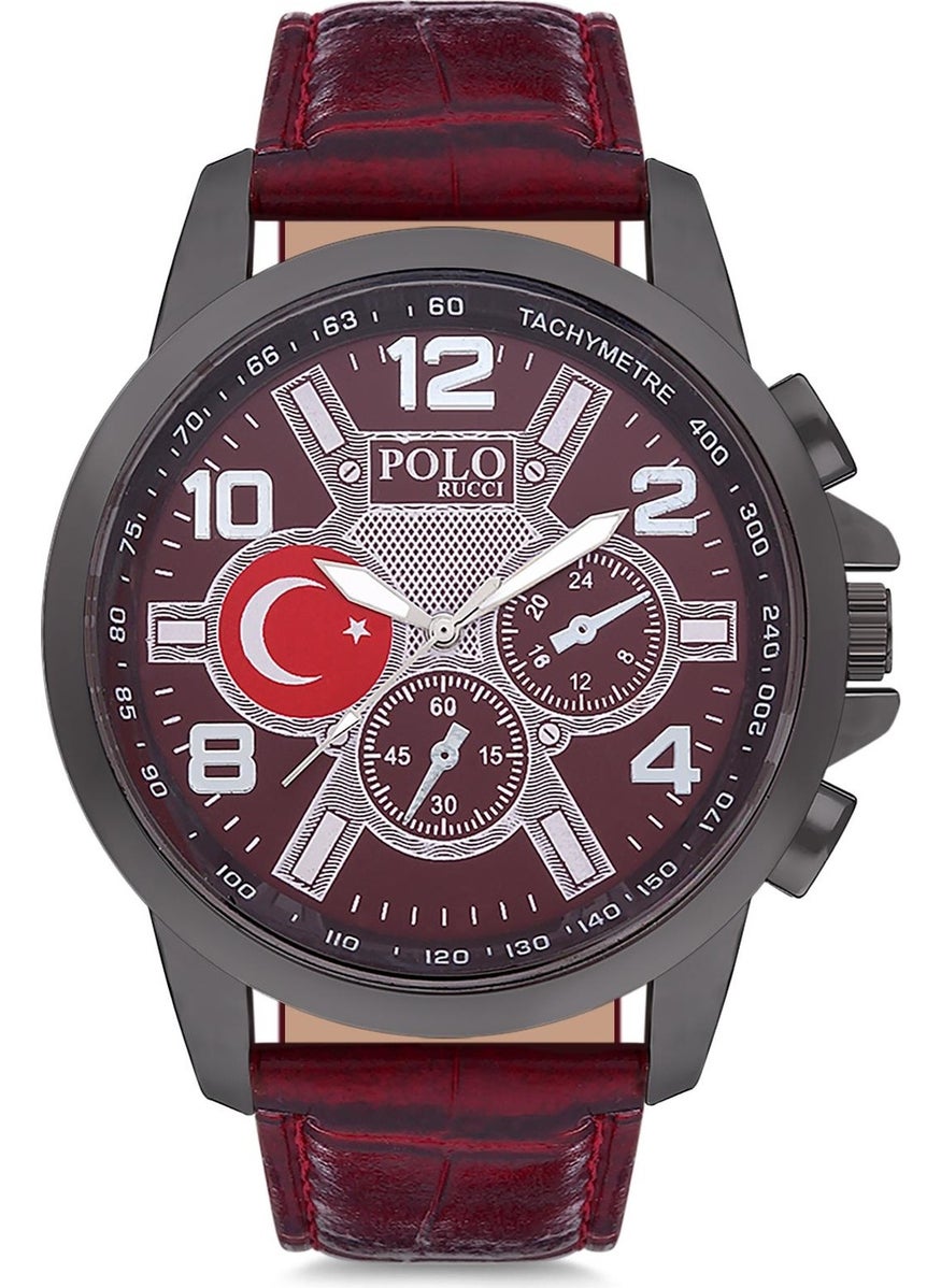 Polo Rucci 2180 Flag Patterned Strap Men's Wristwatch 