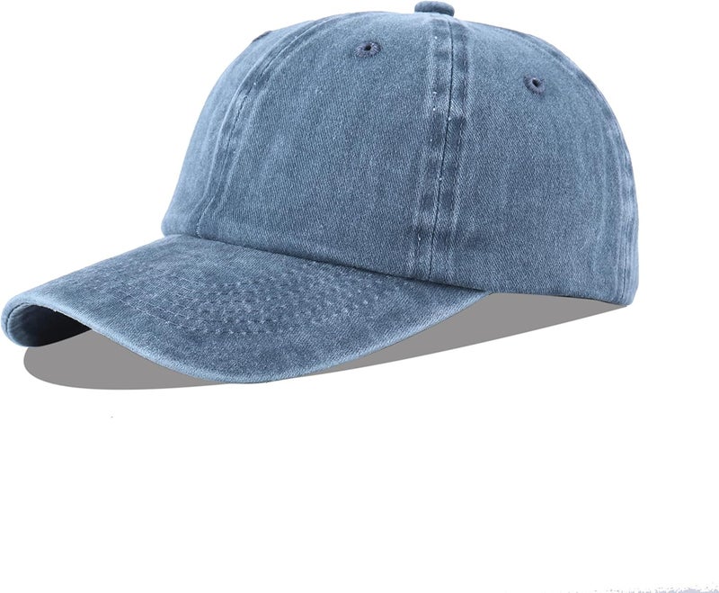 LANGZHEN Unisex Baseball Cap 100% Cotton Fits Men Women Washed Denim Adjustable Dad Hat - Image 1