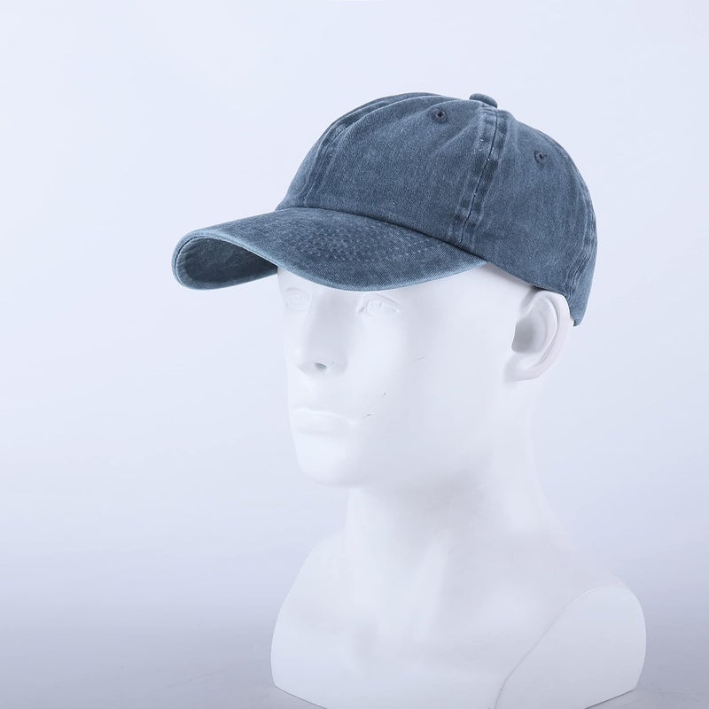 LANGZHEN Unisex Baseball Cap 100% Cotton Fits Men Women Washed Denim Adjustable Dad Hat - Image 4