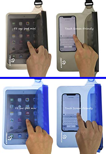 Freegrace Premium Waterproof Waist Pouches Set - Best Way to Keep Your Phone and Valuables Dry and Safe - Perfect for Boating Swimming Snorkeling Kayaking Beach Pool Water Parks (Gray + Blue) - Image 3