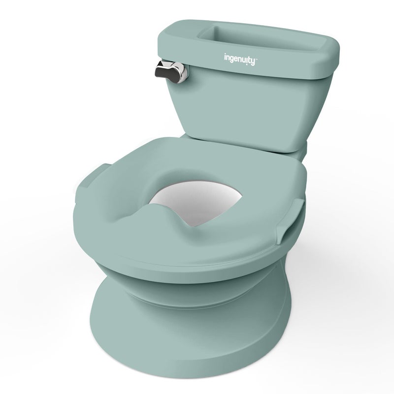 Ingenuity My Size Potty Pro in Green, Infant Potty Training Toilet, Lifelike Flushing Sound, for Ages 18 Months, Up to 50 Pounds - Image 1