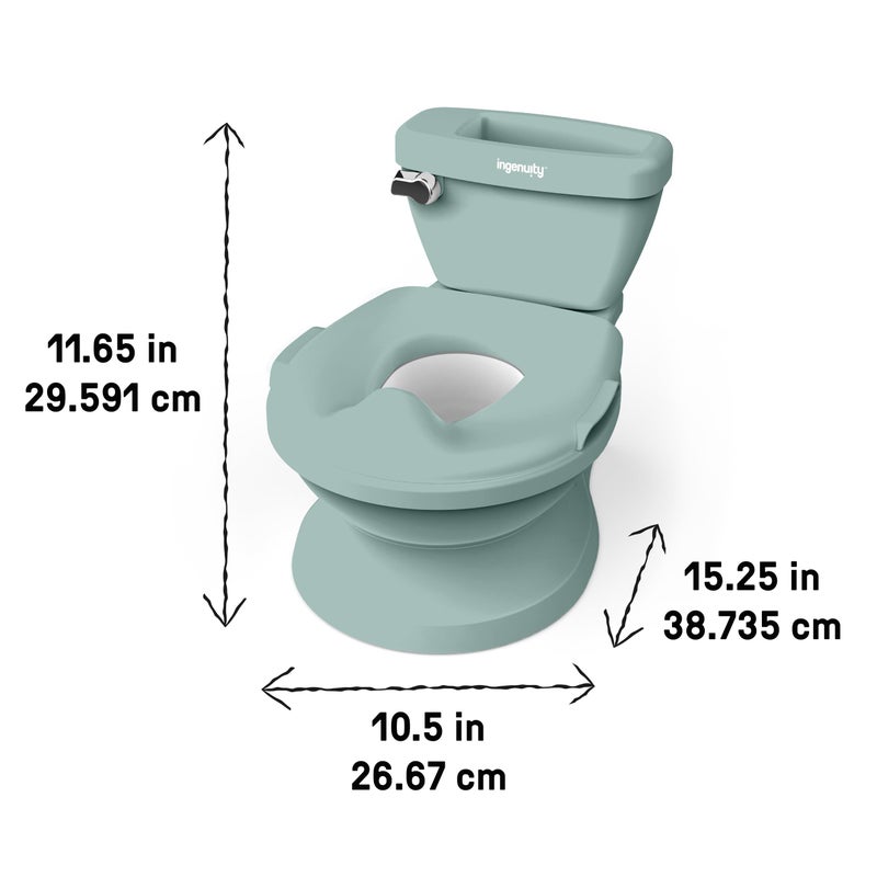 Ingenuity My Size Potty Pro in Green, Infant Potty Training Toilet, Lifelike Flushing Sound, for Ages 18 Months, Up to 50 Pounds - Image 3