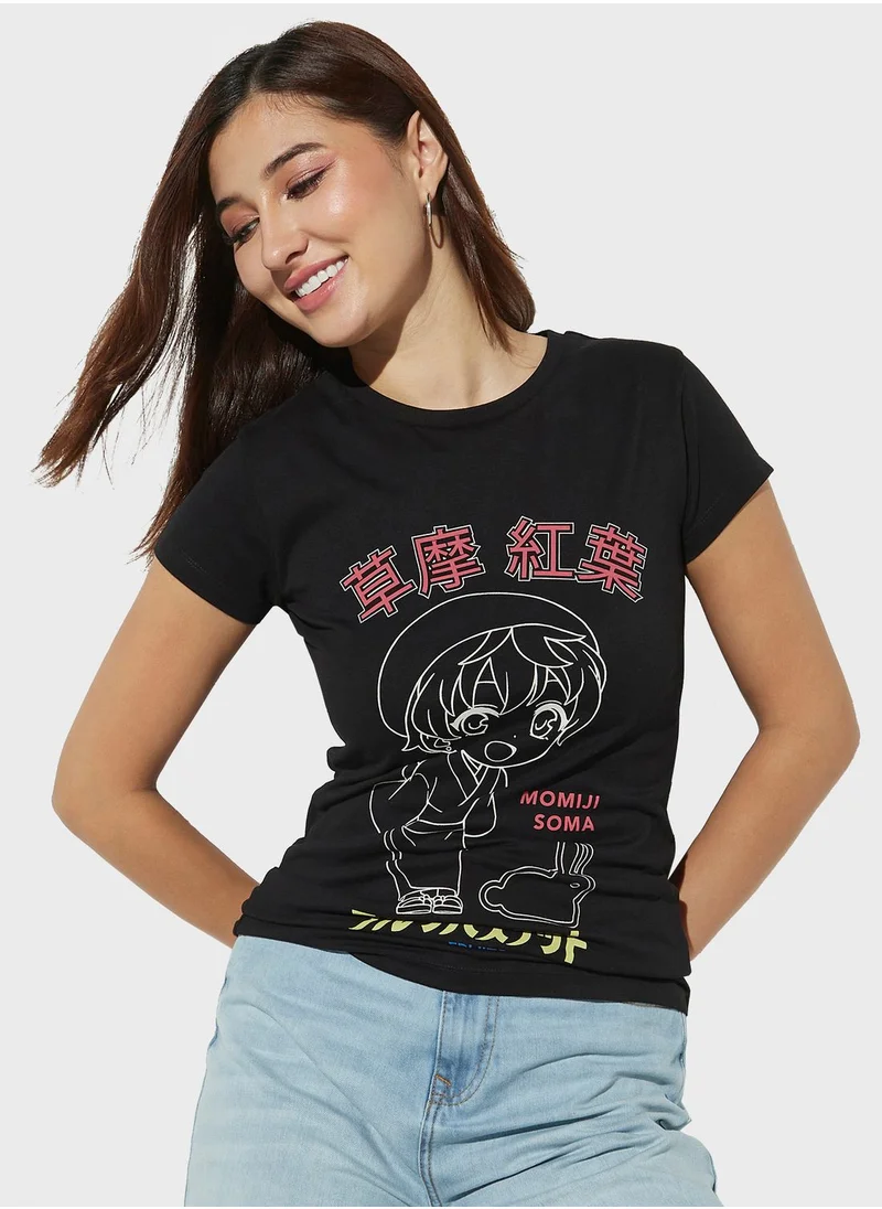 SP Characters Printed Crew Neck T-Shirt