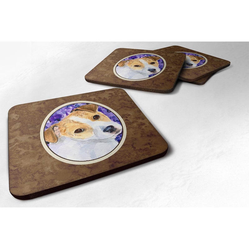 ""Caroline's Treasures SS8740FC Jack Russell Terrier Foam Coasters (Set of 4)  3.5"""" H x 3.5"""" W  Multicolor""