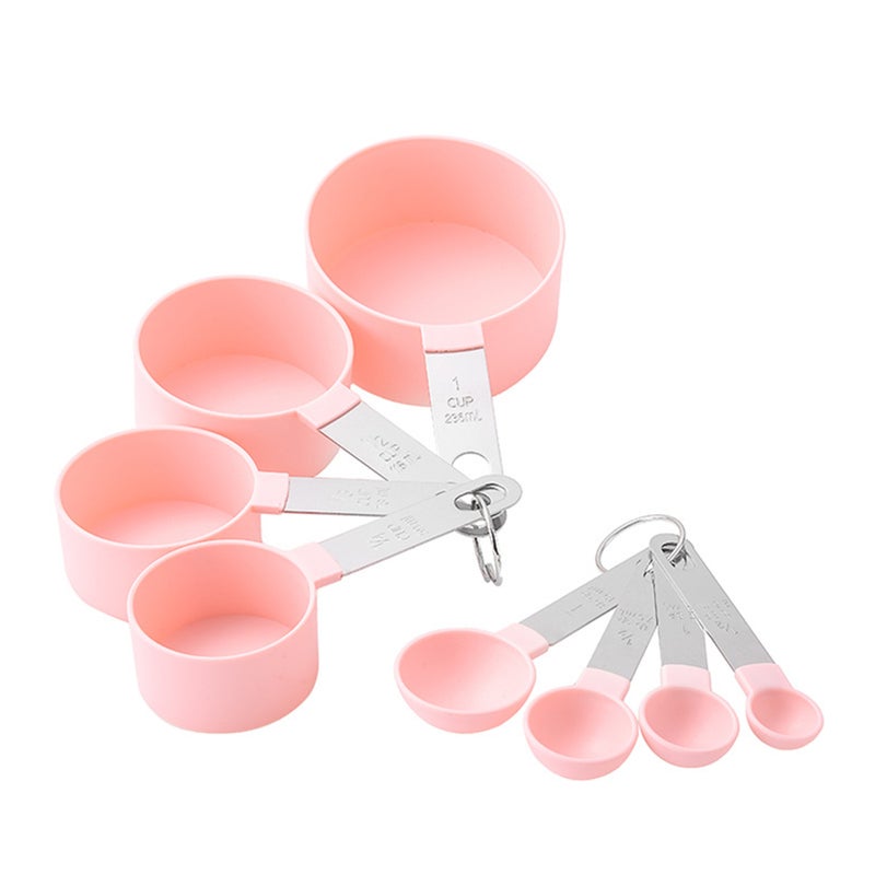 8PCS Measuring Spoons Measuring Cups Set for Dry and Liquid Ingredients Baking Utensils Stainless Steel Heat-Resistant Cookware Set Kitchen Gadgets - Image 1