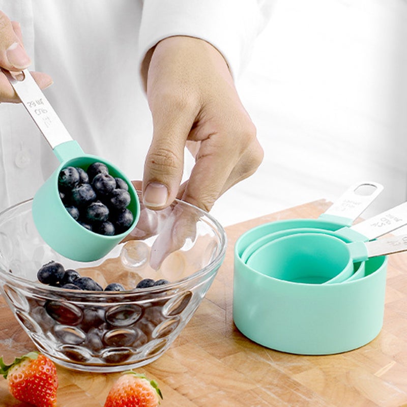 8PCS Measuring Spoons Measuring Cups Set for Dry and Liquid Ingredients Baking Utensils Stainless Steel Heat-Resistant Cookware Set Kitchen Gadgets - Image 2