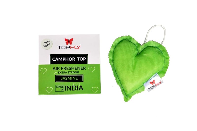 Prokarts Top Heart Camphor Air freshener Heart Shape with Pure Organic Scent for Room Car Wardrobes Mosquito Repellent Jasmine Pack of 8 - Image 1