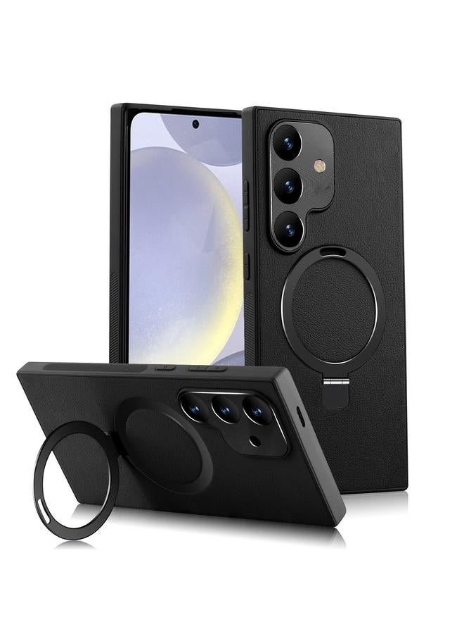 اس-توب جراب لهاتف Samsung Galaxy S24+ 5G MagSafe حامل دوار من الكمبيوتر الشخصي + جراب هاتف جلدي - Image 1