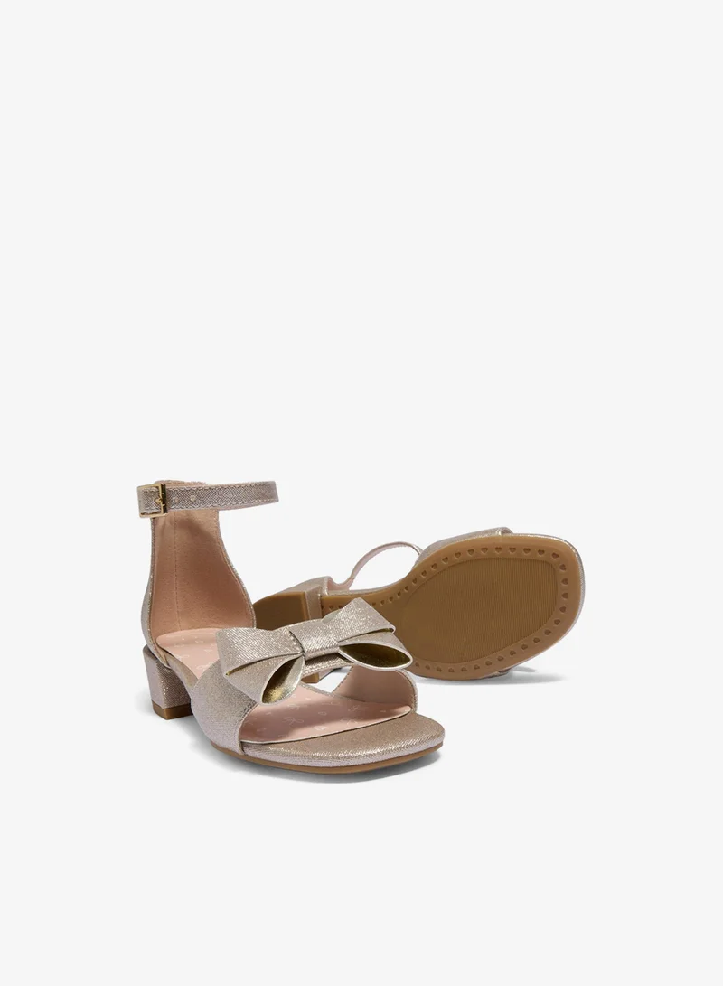 Matalan Girls Gold Bow Block Heels