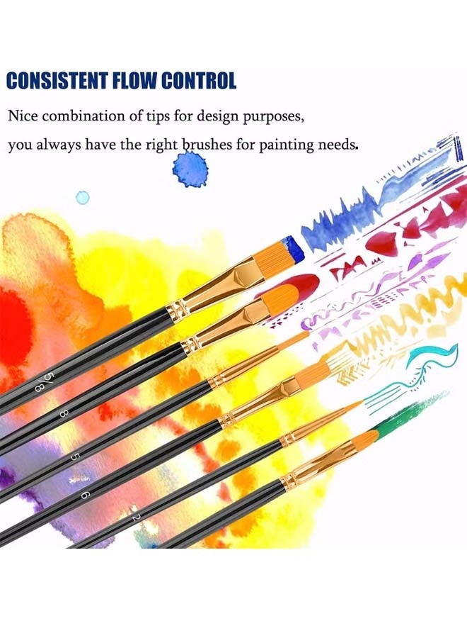 CHOWROAD Round Pointed Tip Paintbrushes 2 Pack 20 Pcs Nylon Hair Acrylic Oil Watercolor Brushes for Artist Face Nail Art Miniature Detailing Rock Painting Everyday Use - Image 2