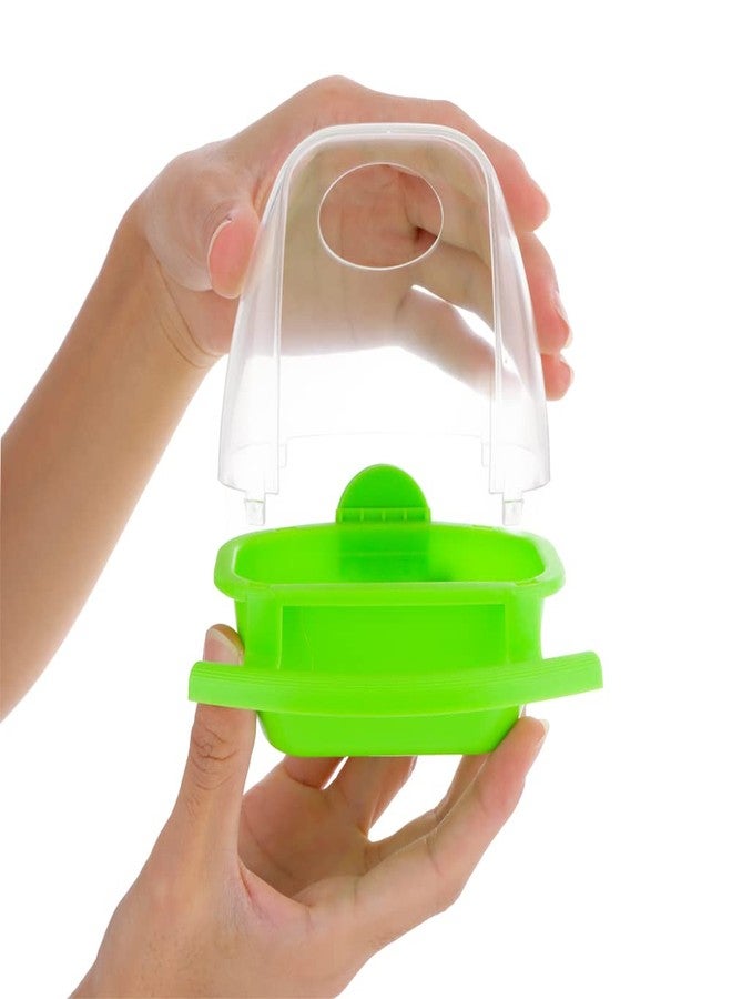DQITJ 2 Pcs Small Bird Slot Feeder No Mess Cage Hanging Feeder Cup Plastic Food Feeding Box - Image 5