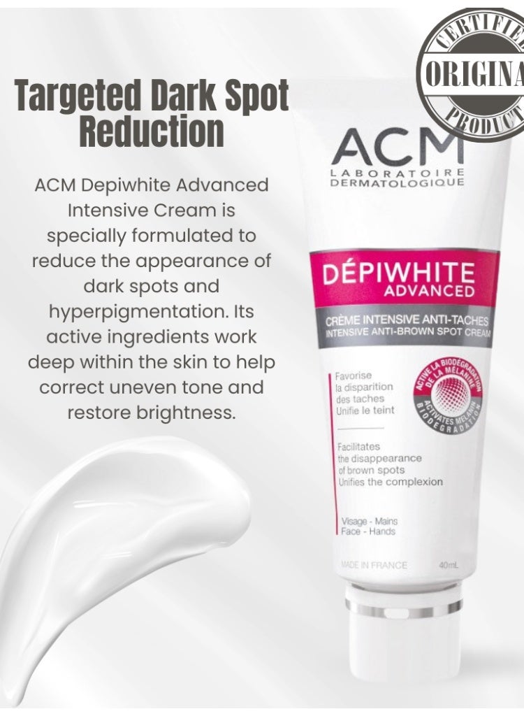 ACM Laboratoire dermatologique ACM Depiwhite Advanced Intensive Anti-Dark Spot Cream 40ml – Brightening Cream for Dark Spots, Hyperpigmentation & Uneven Skin Tone - Image 3