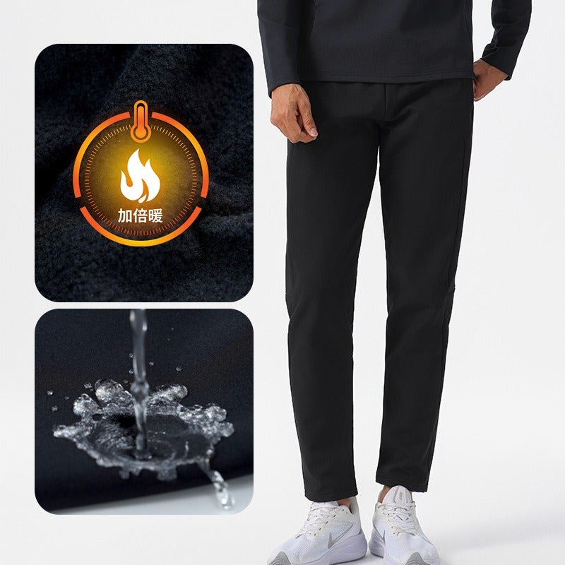 Ou Ke Men's Outdoor Hiking Trousers Autumn Winter Thick Casual Pants Windproof Waterproof Trekking Running Trousers - Image 1