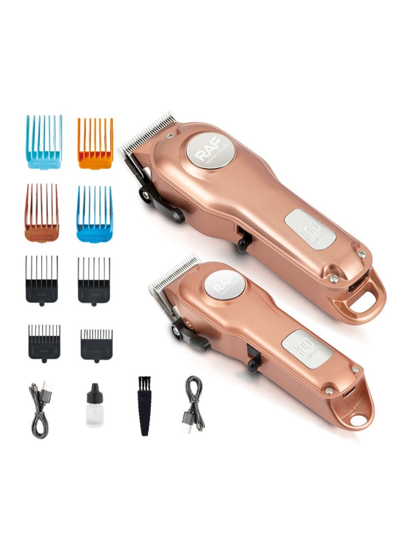RAF - 2 PCS Hair Clippers for Men , 5W Multifunctional Electric Hair Clipper , Professional 900mAh Trimmer for Men , Rechargeable Beard Trimmer Haircut Grooming Kit , USB Interface Smart Electric Shaver - Image 1