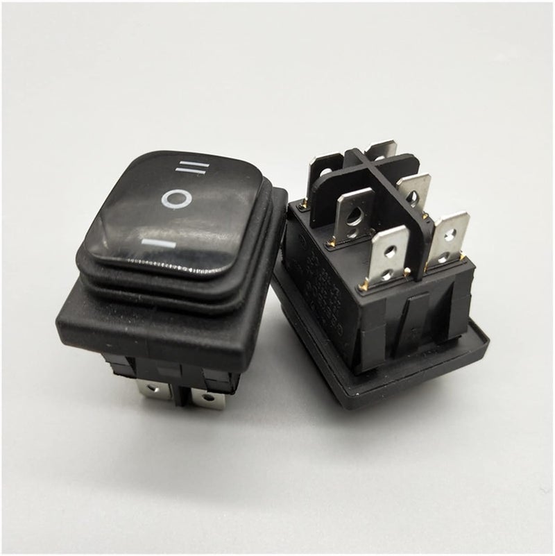 Black Rocker Switch 20A 250VAC 12V DPDT On Off On Waterproof With Red Green LED Light - Image 1