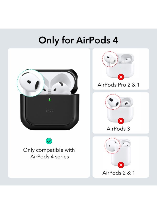 اي اس ار ESR for AirPods 4 Case, Compatible with AirPods 4th Generation Case (2024) (USB-C), Compatible with MagSafe, Drop Protection Cover with Lanyard, Magnetic Lid Lock, Orbit Hybrid Series black - Image 2