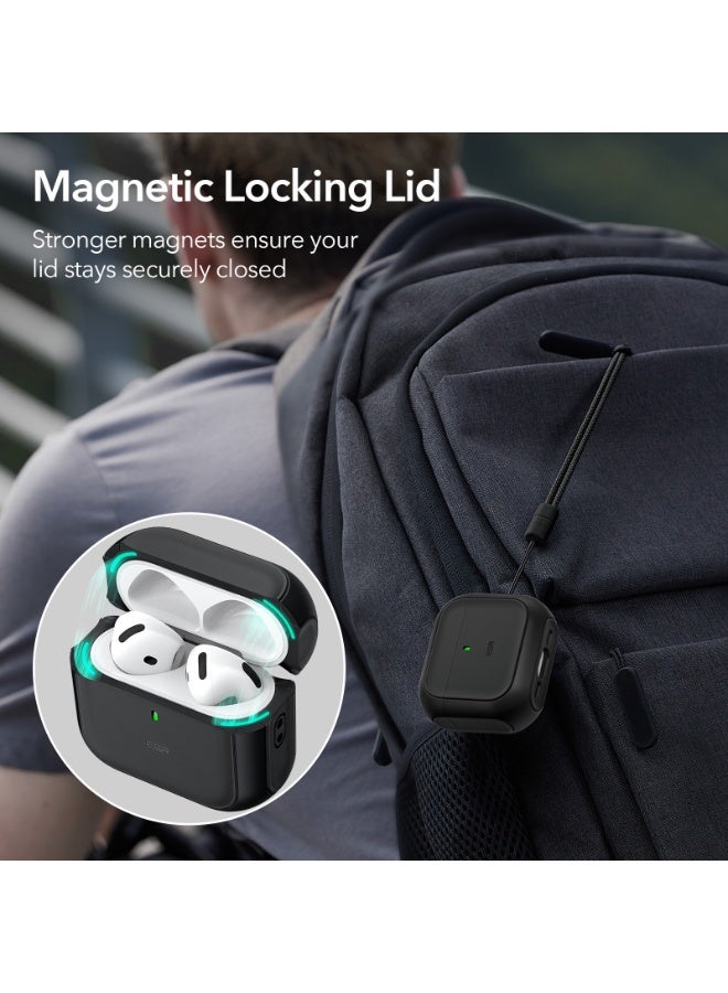 اي اس ار ESR for AirPods 4 Case, Compatible with AirPods 4th Generation Case (2024) (USB-C), Compatible with MagSafe, Drop Protection Cover with Lanyard, Magnetic Lid Lock, Orbit Hybrid Series black - Image 3