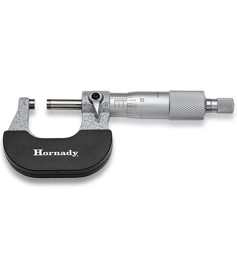 Hornady ميكرومتر فرنييه 050072 - معدات إعادة التحميل لقياس الأقطار والأطوال حتى نطاق 1 بوصة ودقة 0.0001 بوصة - ميكرومتر إعادة التحميل مع قفل رافعة، قفل عمود، وحقيبة تخزين - Image 1