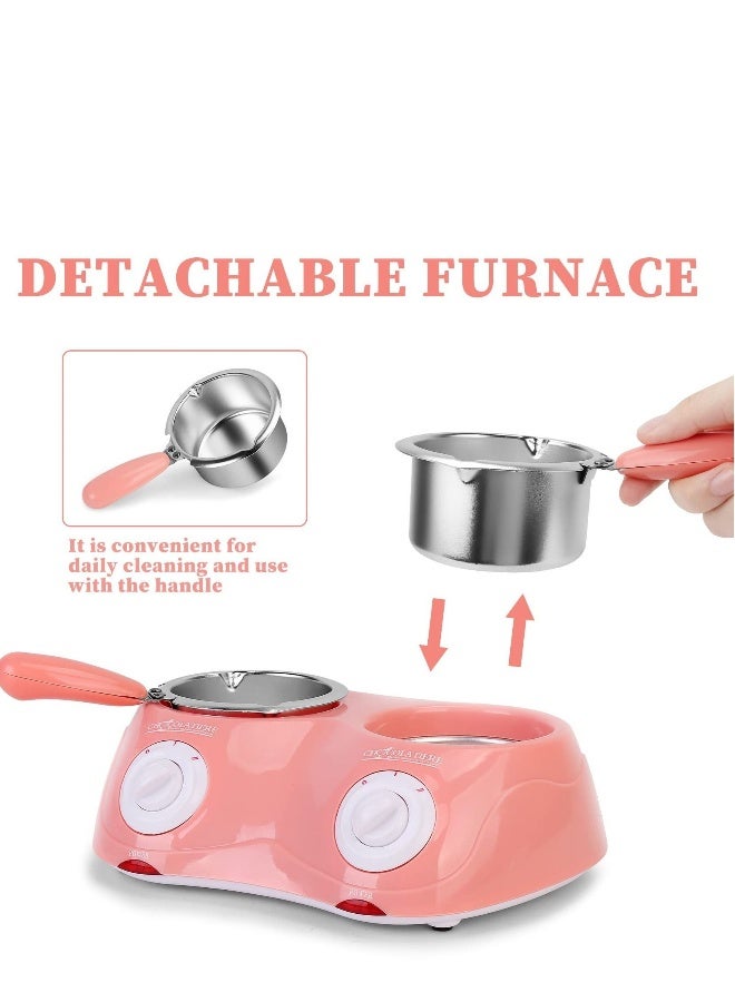 Electric Chocolate Melting Pot Gift Set Chocolates Candy Making Or Cheese Fondue Fountain Kit W/7 Free Accessories Including Molds Trays Dipping Forks  Recipe Book(Pink) - Image 4