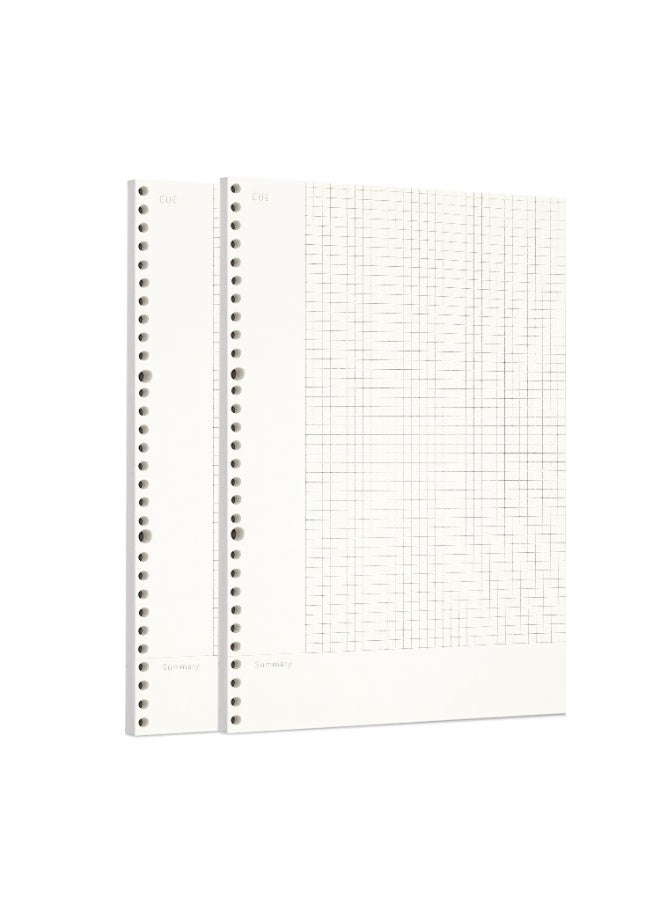 Zelten 2 Pack A4 90 Sheets/180 Pages Connell Loose Leaf Punched Paper Refills Paper for 30 Hole Binder Personal Organizer Diary Notebook Refillable Planner - Image 1
