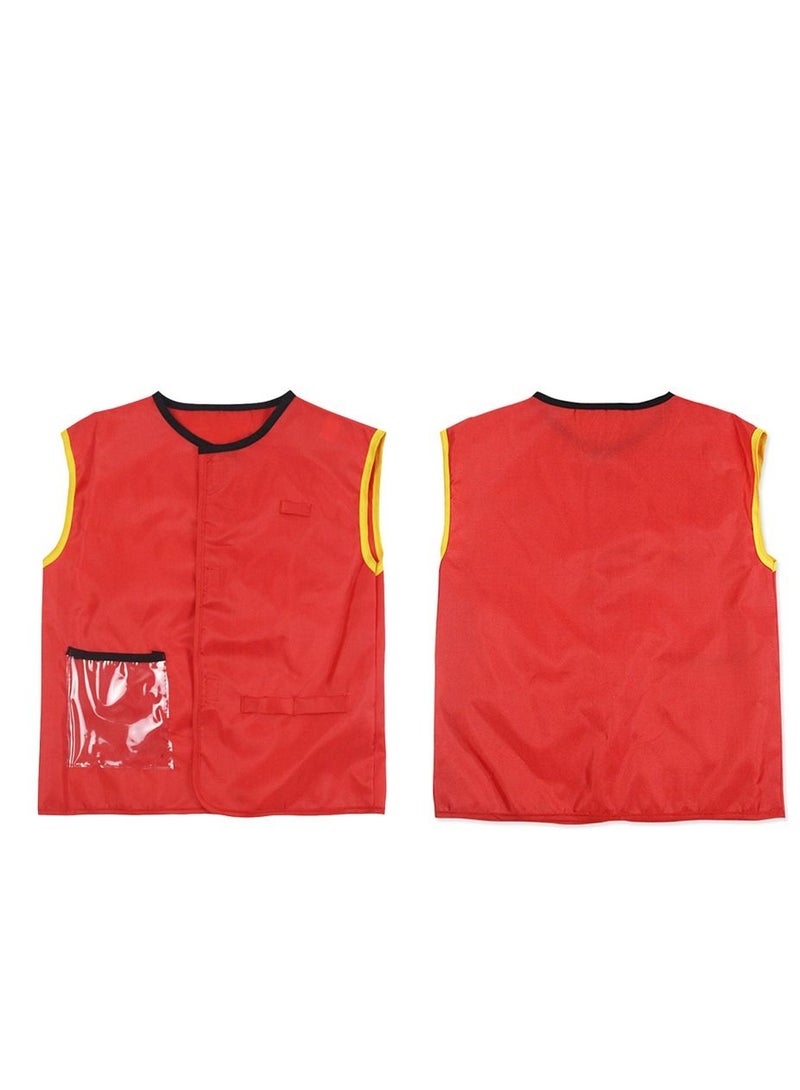 Chamdol Kids’ Firefighter Costume with Play Accessories – Red Dress-Up Suit with Tools (Extinguisher, Axe, Hammer) - Image 4