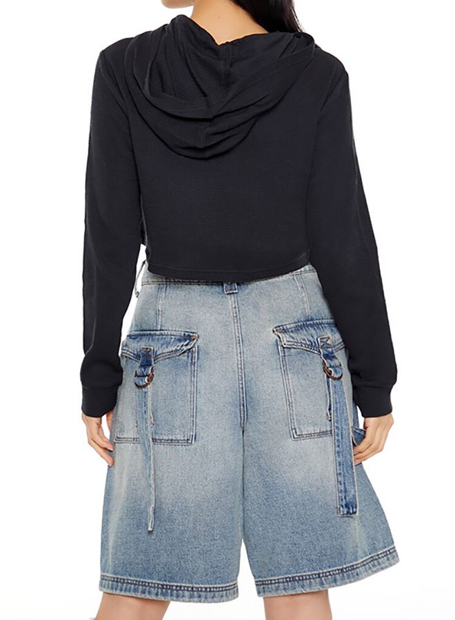 FOREVER 21 07 Graphic Cropped Hoodie - Image 3