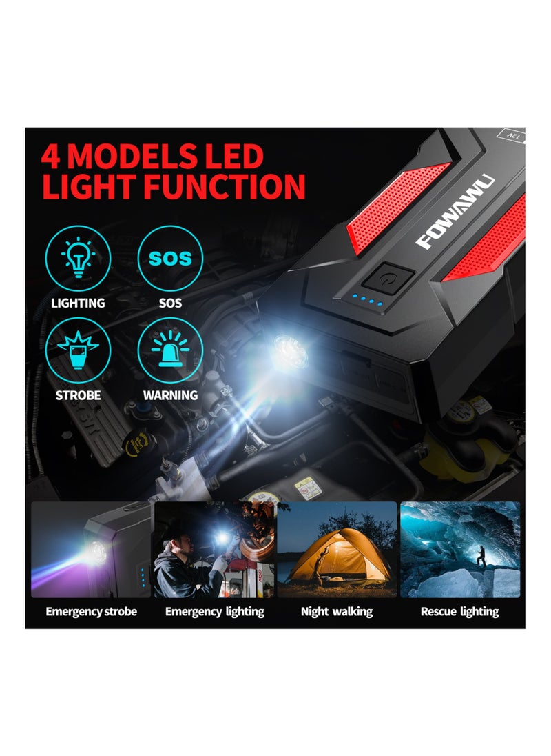 FOWAWU - FOWAWU 6000A Car Jump Starter, Jump Starter, 22800mAh Car Battery Jump Starter, Car Jump Starters, Portable Battery Jumper Starter, Portable Car Jump Starter, Portable Battery Jump Starter For Car, Battery Jump Starter, Jump Starter Battery Pack - Image 1