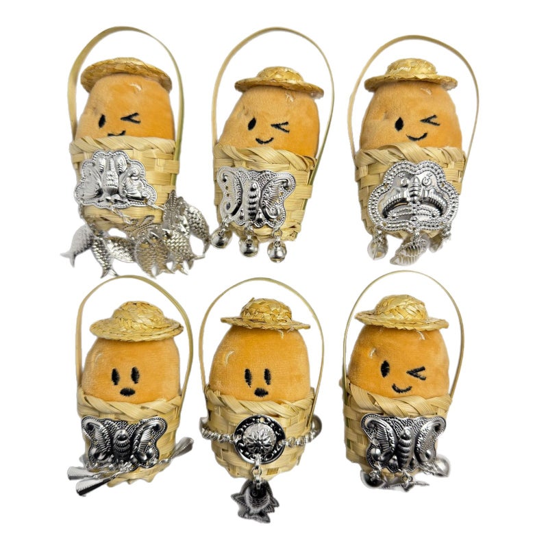 Cute Potato-Shaped Fridge Magnet Miao Silver Style Handcrafted - Image 3
