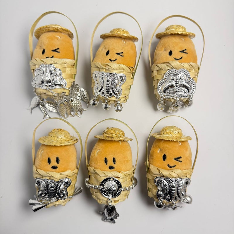 Cute Potato-Shaped Fridge Magnet Miao Silver Style Handcrafted - Image 2