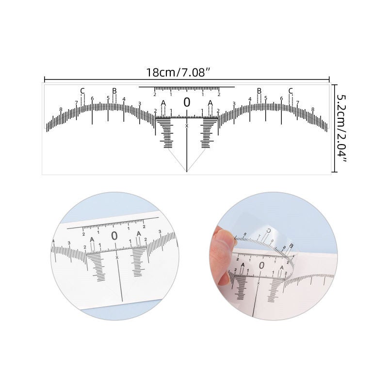 Disposable Eyebrow Ruler 10 Pcs Non-Slip Design Eyebrow Stencil - Accurate Symmetrical Marking Eyebrow Shape Kit for Professional Microblading Supplies Home DIY Makeup Beginners - Image 4