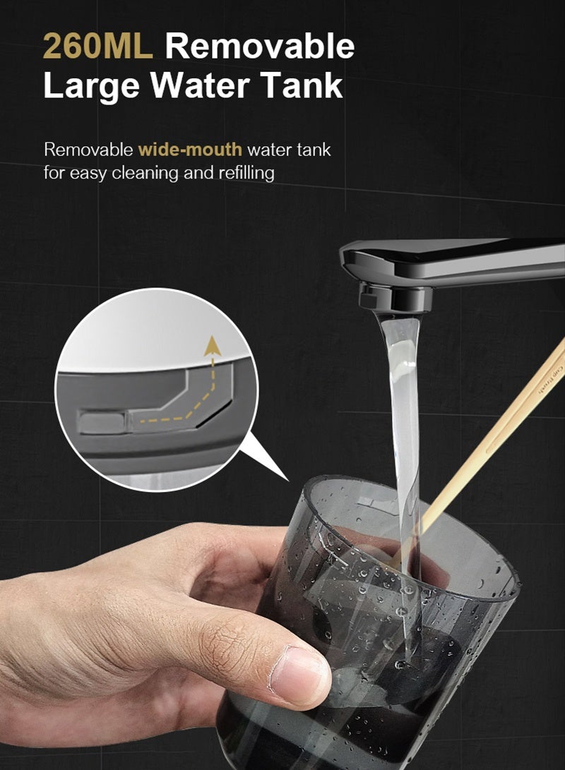 CAYGA Portable Water Dental Flosser For Teeth Cleaning Dental Oral Irrigator With 4 Modes Scalable 5 Jet Nozzles IPX7 Water Resistance 260ML - Image 5