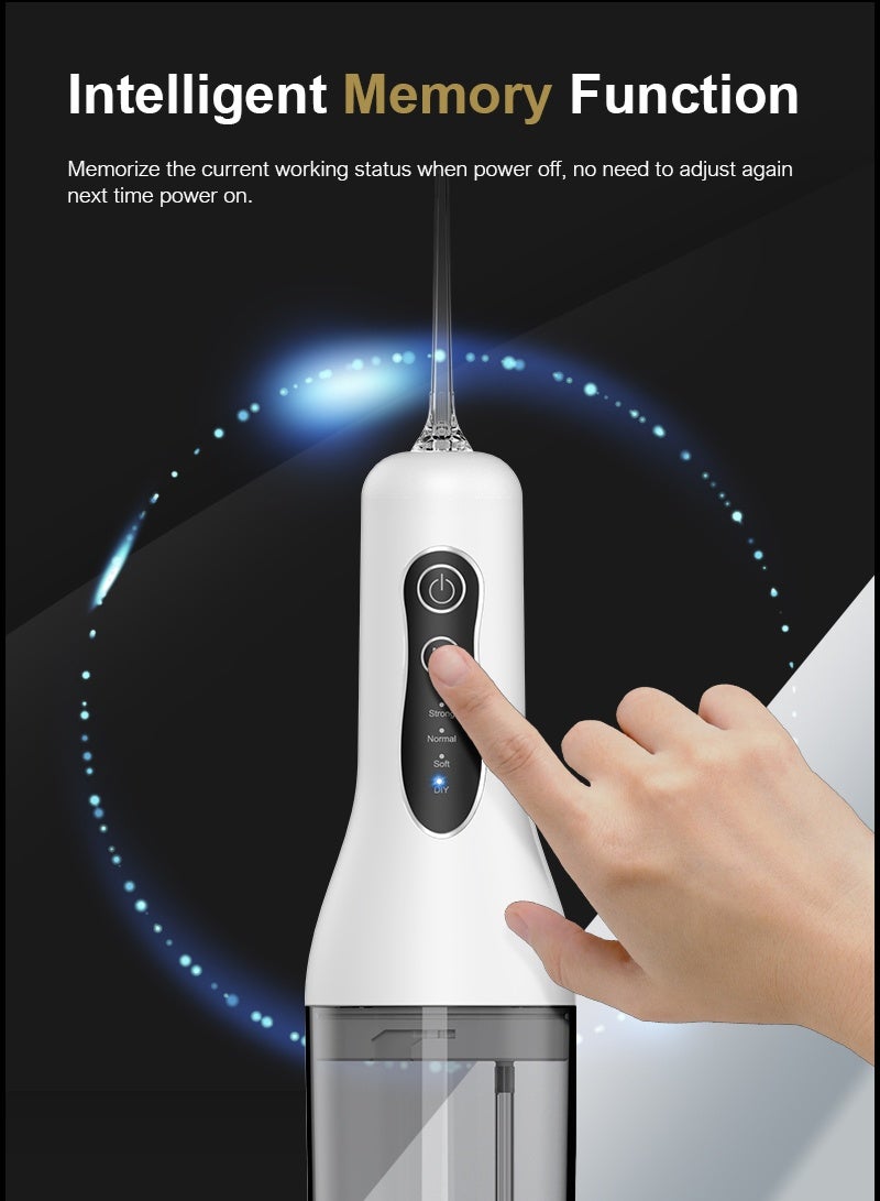 CAYGA Portable Water Dental Flosser For Teeth Cleaning Dental Oral Irrigator With 4 Modes Scalable 5 Jet Nozzles IPX7 Water Resistance 260ML - Image 4