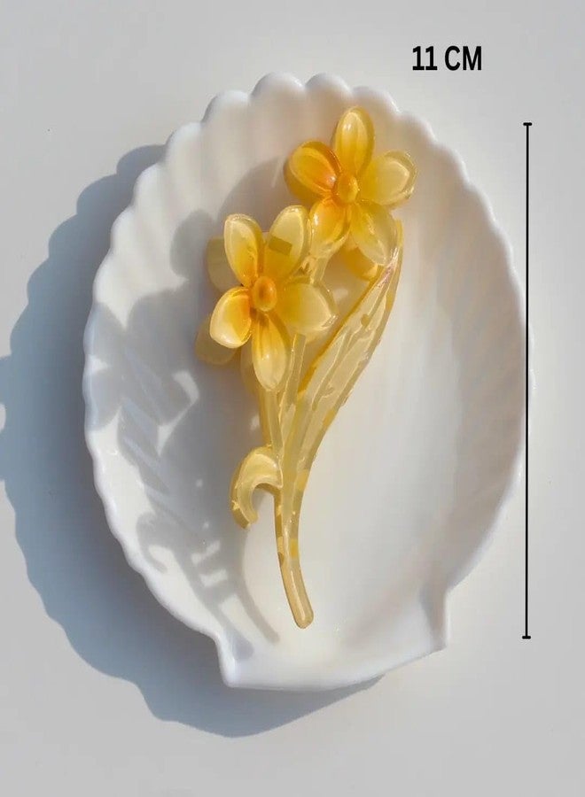 VORSET 2 Pcs Glocy Flower Claw Hair Clips for Thick and Thin Hair - Large Cute Accessories, Style 2 - Image 2