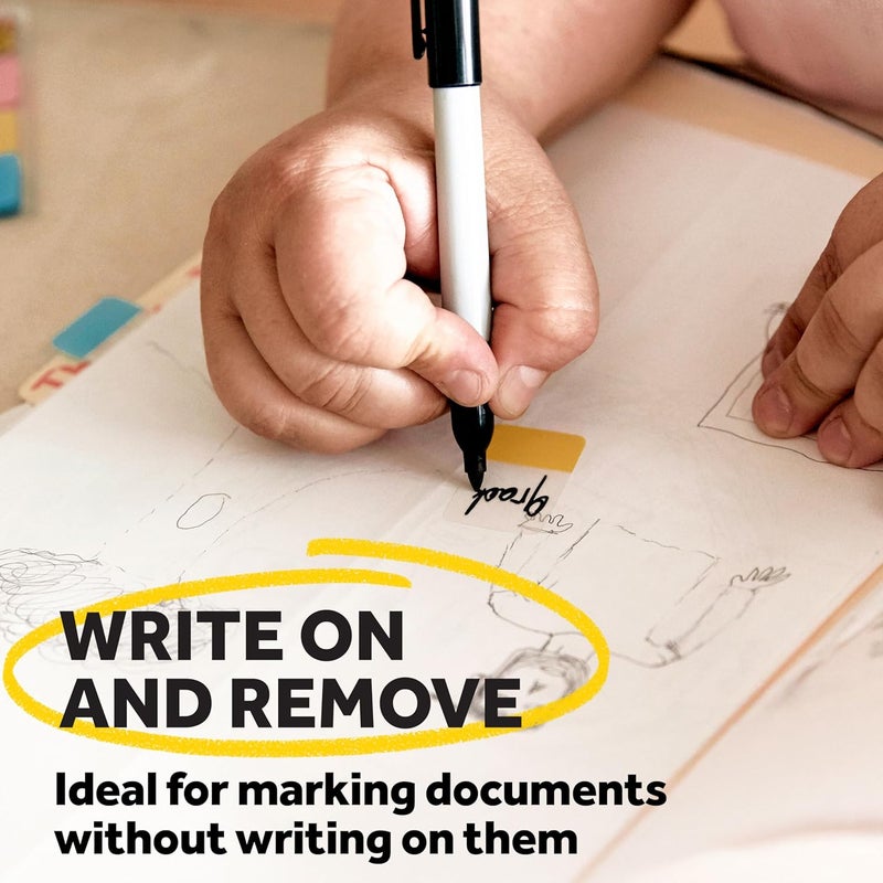 Post It Tabs, 1 in Solid, Aqua, Lime, Yellow, Red, 22/Color, 88/Dispenser (686-ALYR1IN) - Image 3