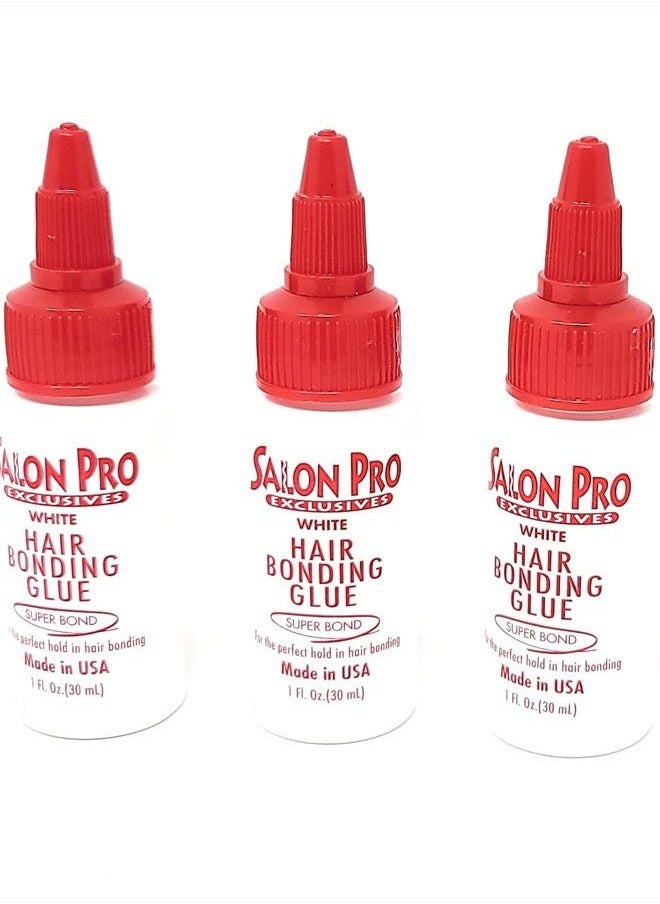 Salon Pro White Hair Bonding Glue [Super Bond] 1 Oz,Pack of 3  - Image 1