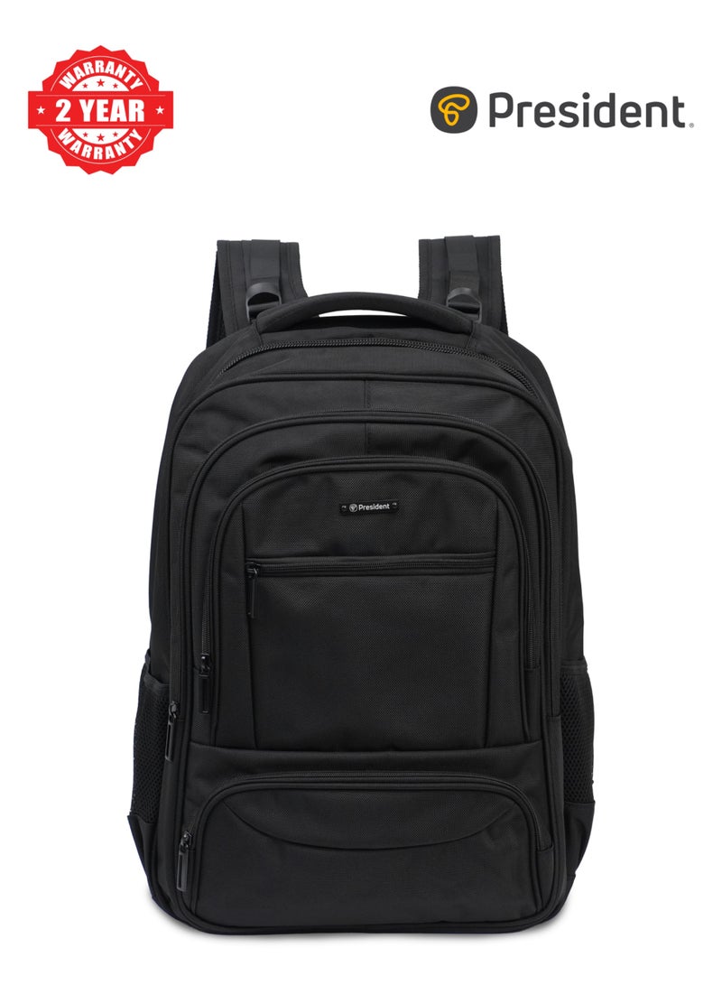 PRESIDENT Premium Daily Backpack Waterproof, Fits 19” Laptop, Lightweight & Durable Travel Backpack for Work, Study & Daily Use (Black) MODEL-BPP00455 - Image 1