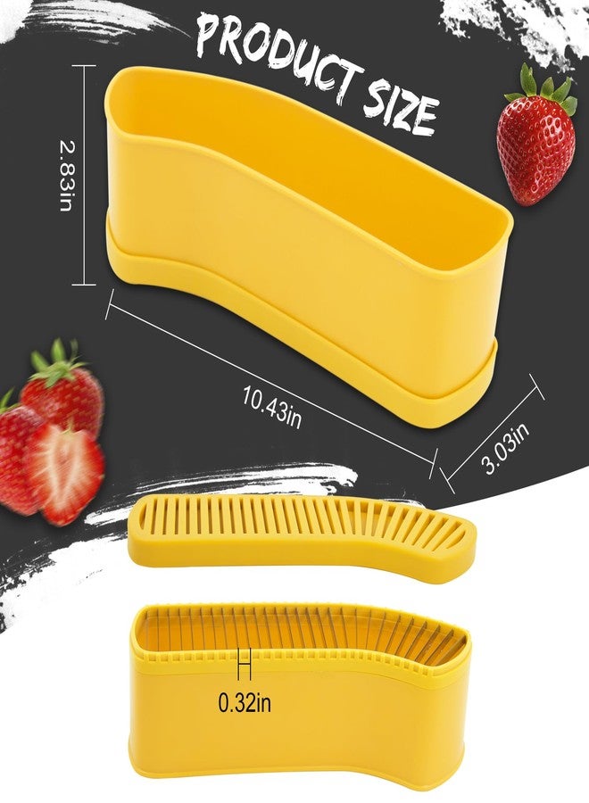 CEHNCEH Fruit Slicer Banana Cutter, Strawberry Slicer, Cucumber, Speed for Egg Hot Dog Grape, Strawberry Cutter kitchen gadget(Yellow) - Image 3