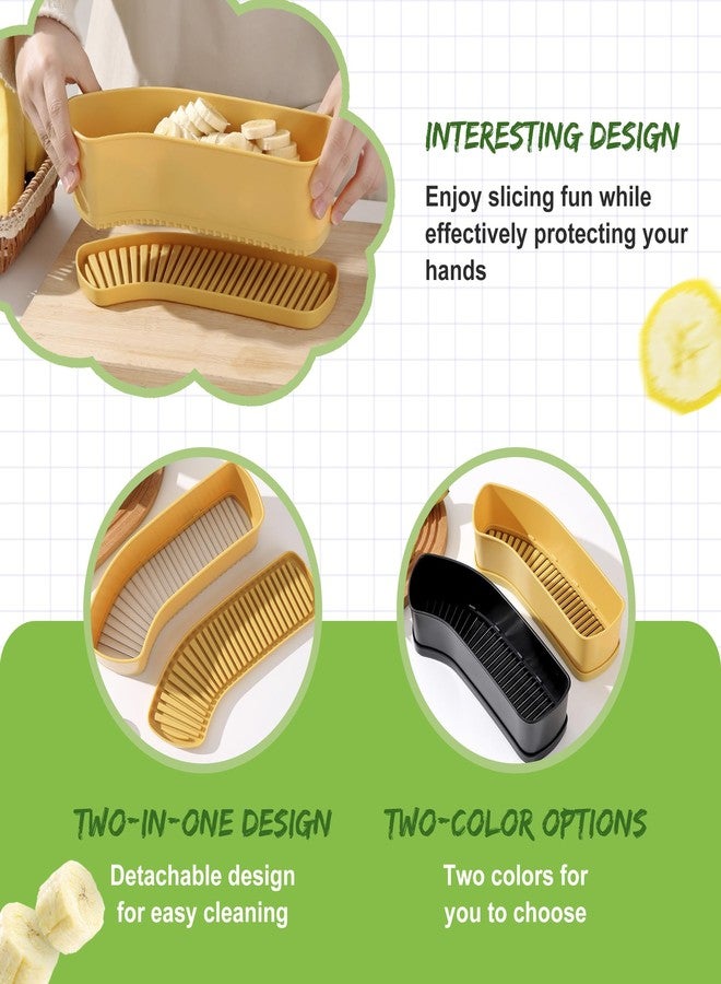 CEHNCEH Fruit Slicer Banana Cutter, Strawberry Slicer, Cucumber, Speed for Egg Hot Dog Grape, Strawberry Cutter kitchen gadget(Yellow) - Image 4