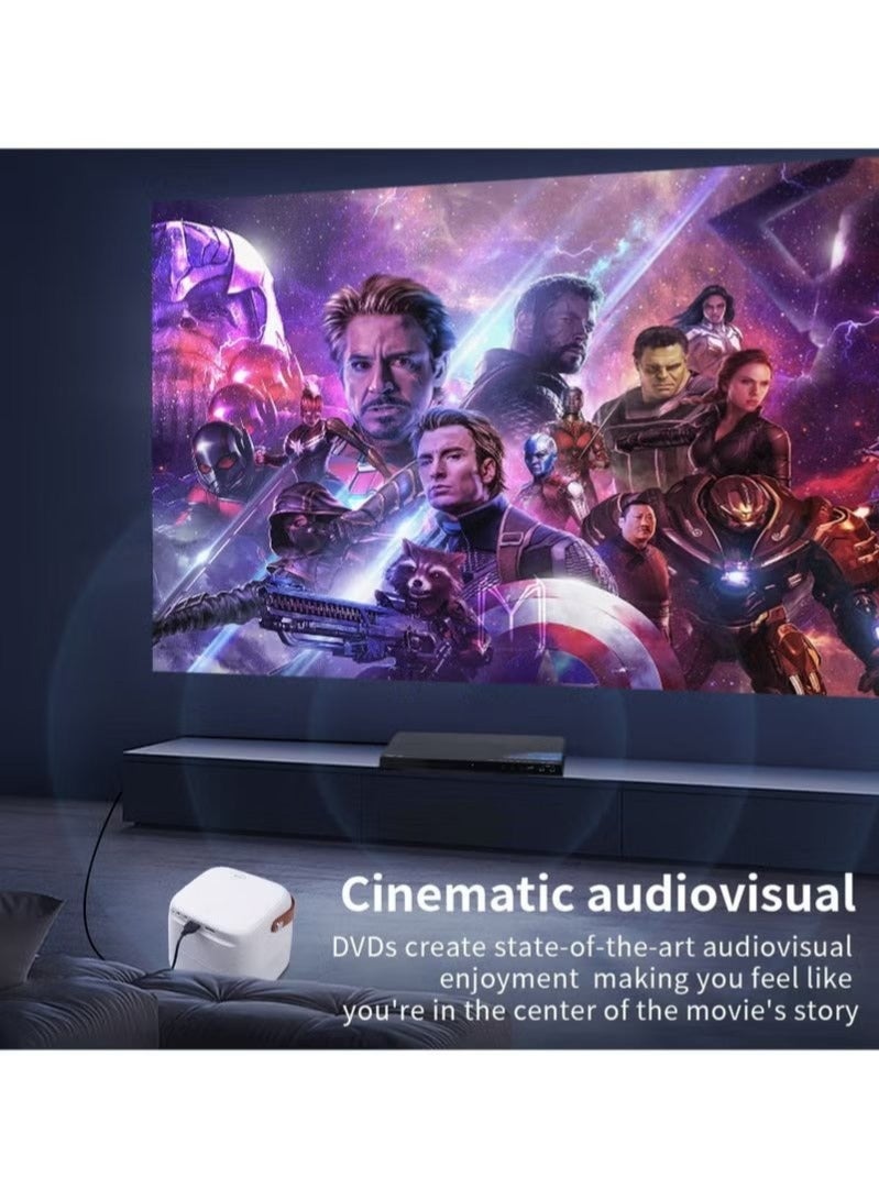 Umiio Portable Full HD 1080P Smart Video Projector with Wi-Fi & HDMI/USB Inputs – Android System, Built-In Speaker, Large Screen Home Theater & Gaming Projector with Adjustable Tripod Stand – White - Image 3