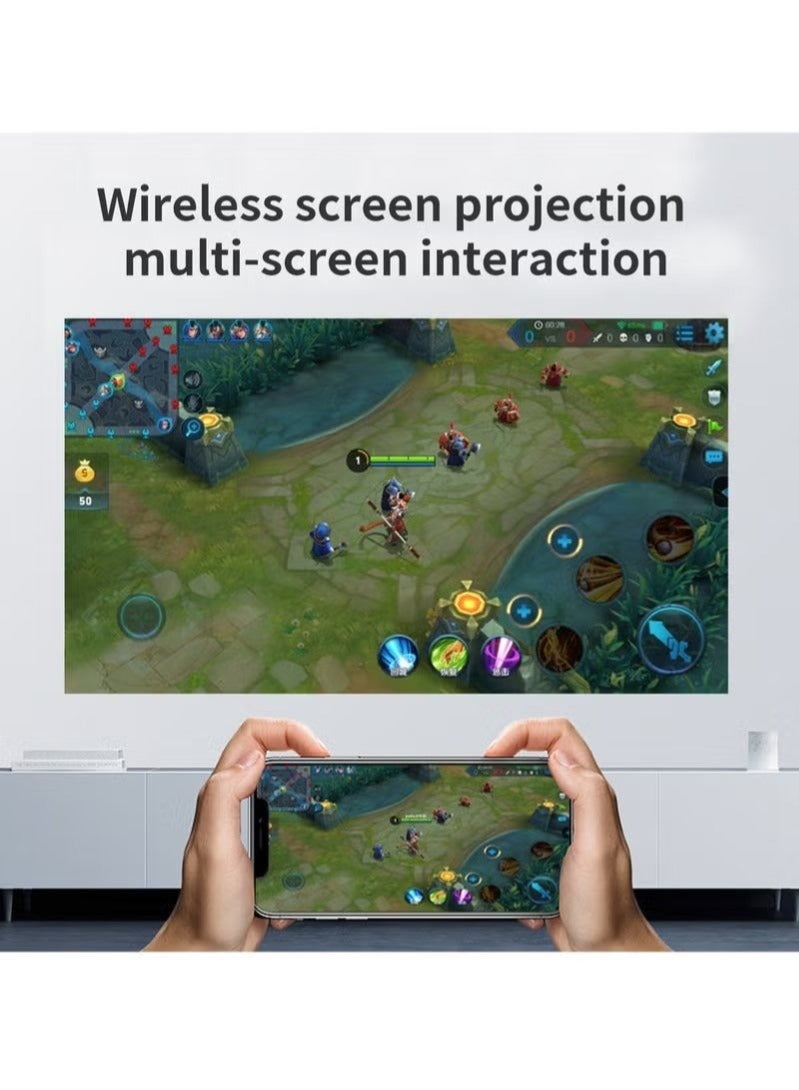 Umiio Portable Full HD 1080P Smart Video Projector with Wi-Fi & HDMI/USB Inputs – Android System, Built-In Speaker, Large Screen Home Theater & Gaming Projector with Adjustable Tripod Stand – White - Image 4