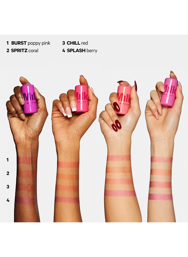 MILK MAKEUP - Cooling Water Jelly Tint Lip + Cheek Blush Stain, Blush Stick for Cheeks, Jelly Blush Stick, Longlasting Non-Stick, Paraben-Free, 0.17 oz (Chill) - Image 1
