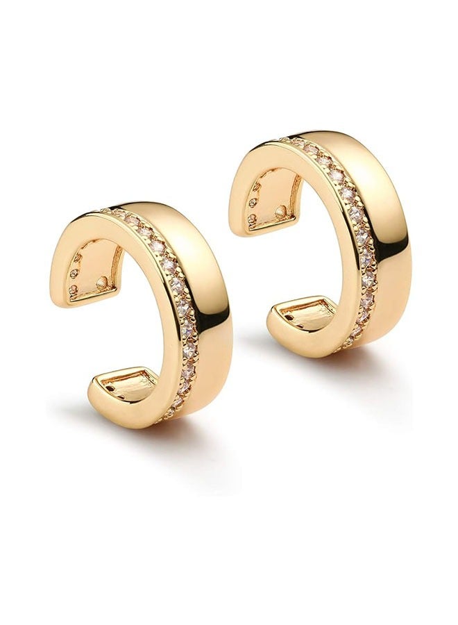 Mevecco Women Ear Cuff Earring Gold Non Pierced Ear Cartilage Clip on Wrap Hoop 14K Gold Filled Tiny Boho Beach Simple Minimalist Delicate Handmade Hypoallergenic Jewelry Gift-Sold as Single/Pair - Image 1