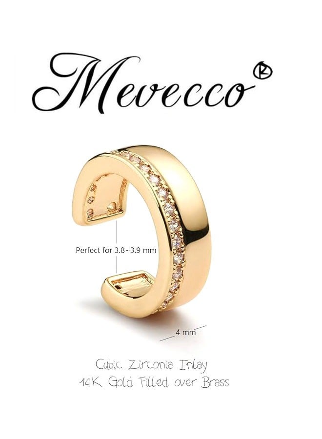 Mevecco Women Ear Cuff Earring Gold Non Pierced Ear Cartilage Clip on Wrap Hoop 14K Gold Filled Tiny Boho Beach Simple Minimalist Delicate Handmade Hypoallergenic Jewelry Gift-Sold as Single/Pair - Image 4