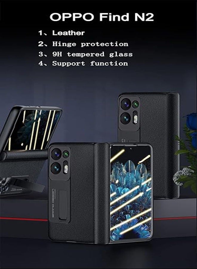 OPPO Find N2 5G leather case holder phone case, supporting frame OPPO Find N2 phone hinge cover - Image 2