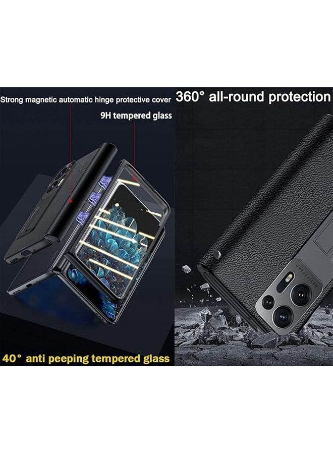 OPPO Find N2 5G leather case holder phone case, supporting frame OPPO Find N2 phone hinge cover - Image 4