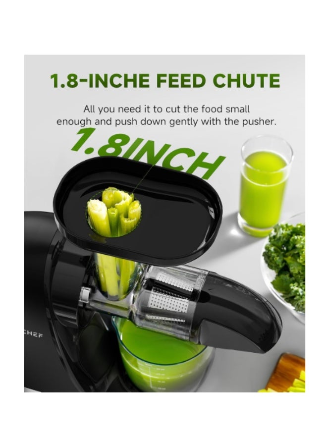 amzchef Cold Press Slow Juicer, Electric Masticating Machine for Fruits and Vegetables, with 2 Cups and Brush - Image 5