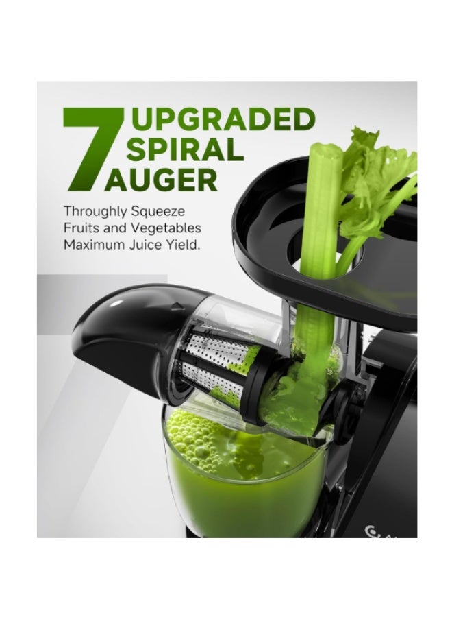 amzchef Cold Press Slow Juicer, Electric Masticating Machine for Fruits and Vegetables, with 2 Cups and Brush - Image 4