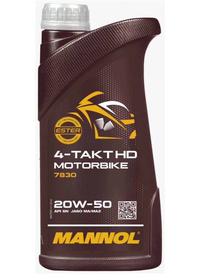 MANNOL - MN7830 4-Takt Motorbike HD 20W-50 1L - Image 1