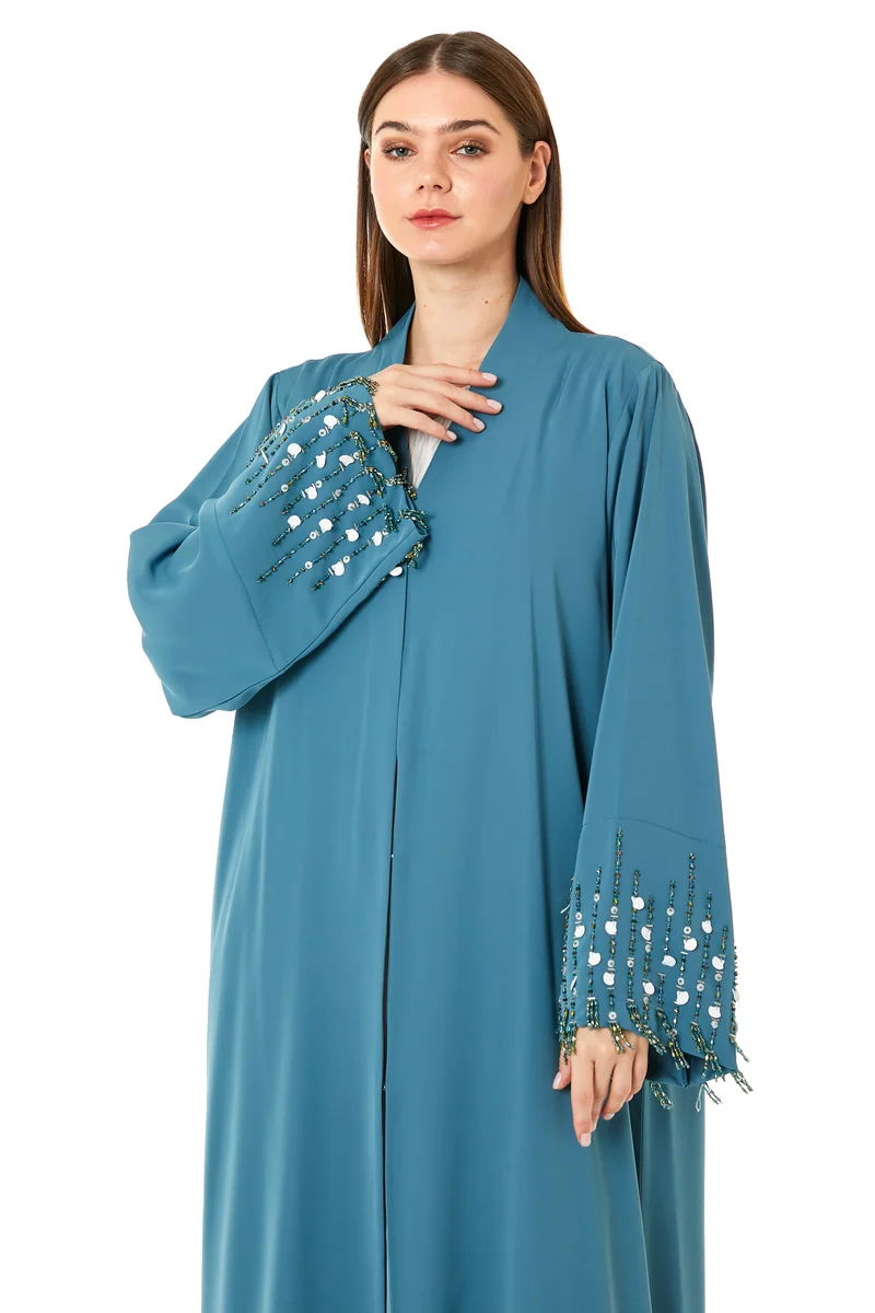 Moistreet  Embellished Open Front Abaya for Women | Best Price UAE