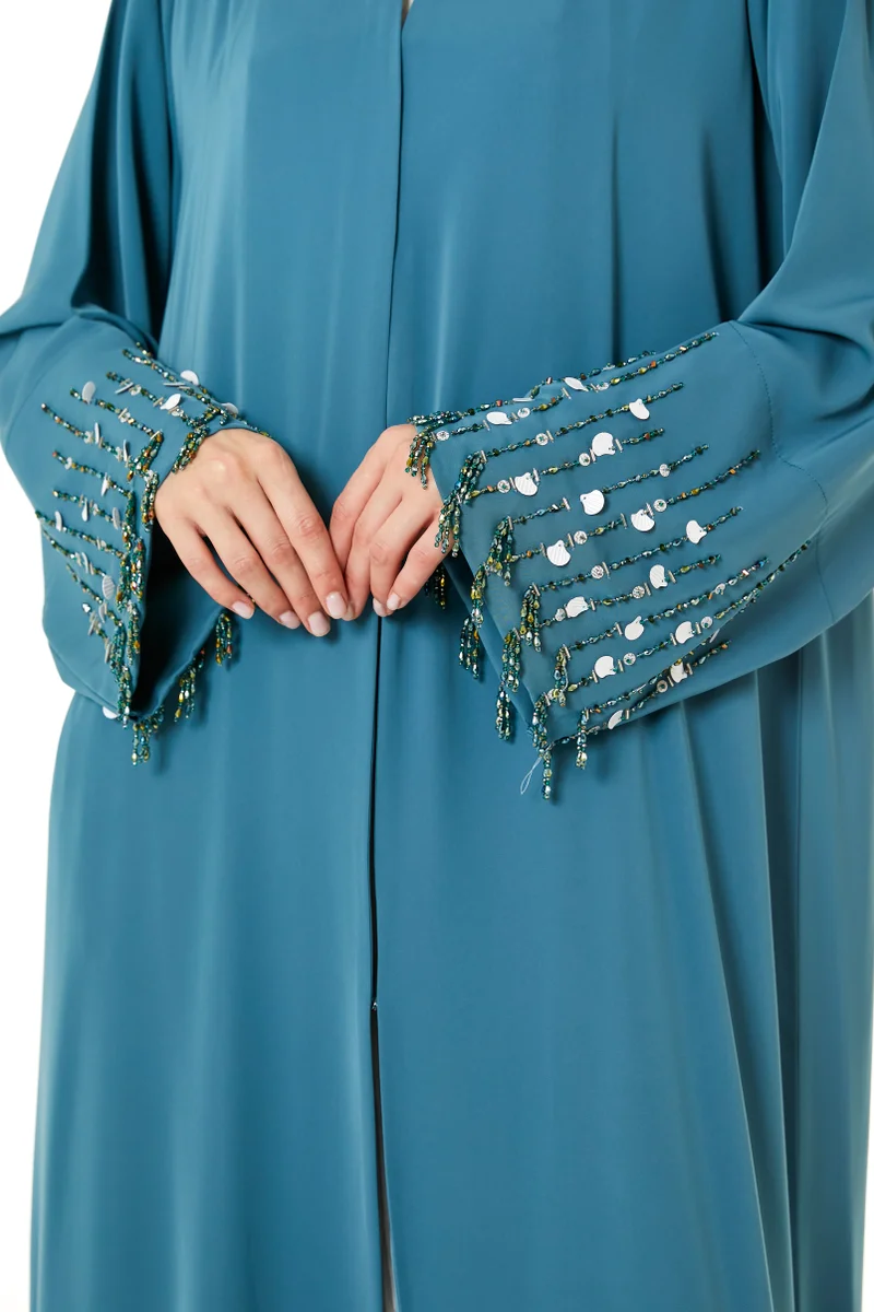 Moistreet  Embellished Open Front Abaya for Women | Best Price UAE